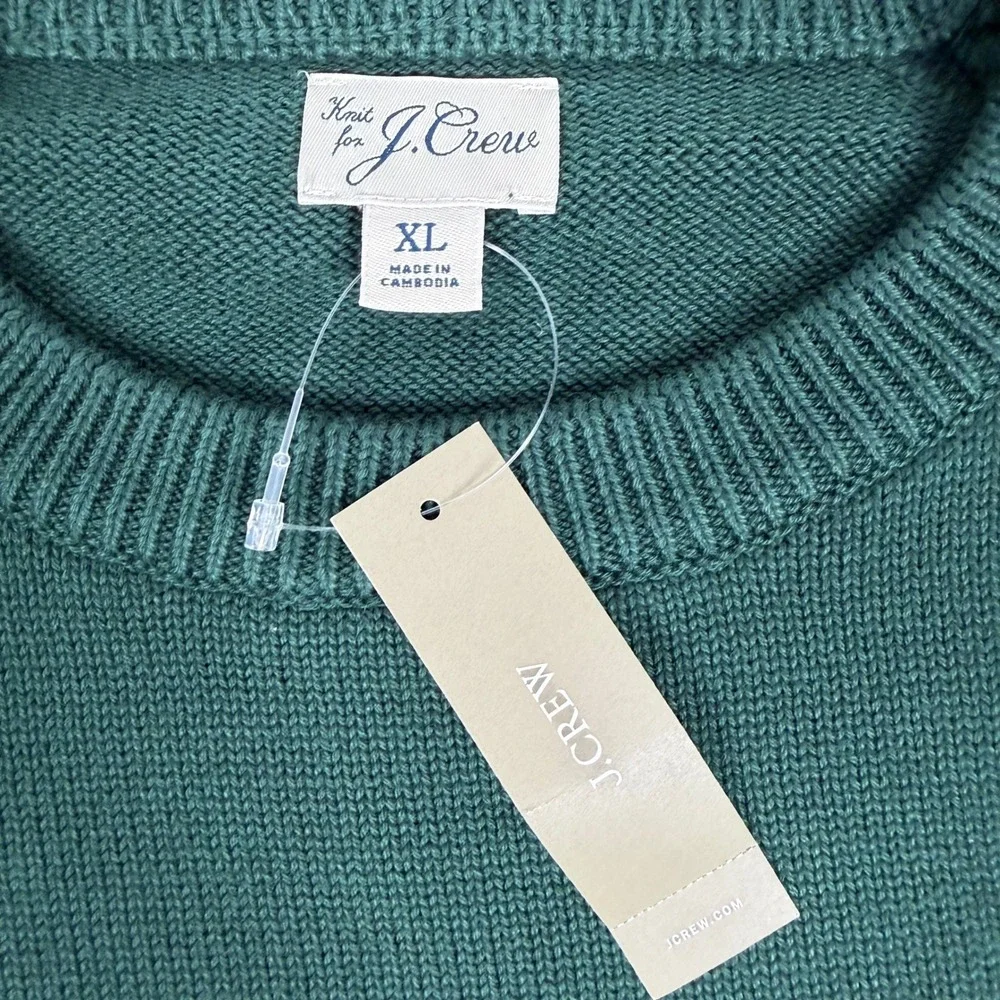 NWT J. Crew Heritage Knit Crewneck Sweater XL Green Old Money Ivy‎ Style Preppy